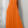 Women's Plus Size Sleeveless Maxi Dress - Elegant A-Line Solid Color, Medium Stretch for Spring & Summer