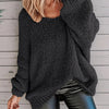 Plus Size Crew Neck Knit Sweater - Casual Long Sleeve Pullover for Fall and Winter, Women's