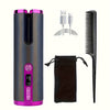 USB Rechargeable Automatic Curling Iron 28mm (1.1 in) Barrel — 5000mAh Portable Volumizing Curler with Comb & USB Cable