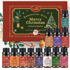 12-Pack Holiday Essential Oils Set 0.17 fl oz (5 ml) Bottles — Cinnamon, Gingerbread, Christmas Tree, Pumpkin Cake, Sandalwood, Fireside | Aromatherapy Oils for Diffusers, Humidifiers & Candle Making