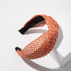 Braided Knotted Wide Headband - PU Leather Nonslip Boho Hairband for Women