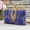 Vintage Rhinestone Evening Clutch - PU Cocktail Handbag with Removable Chain Shoulder Strap