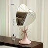 Adjustable Heart Base Makeup Mirror — Tabletop & Hanging Vanity Mirror, Portable No-Power Metal Mirror (Gold/Black)