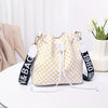 Women's PU Bucket Bag - Large Capacity Drawstring Crossbody & Shoulder Bag with Geometric Print