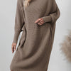 Plus Size Ribbed Button-Up Cardigan Sweater Dress for Women — Long Sleeve Casual Fall/Winter Black