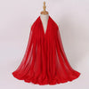 Windproof Chiffon Hijab Scarf - Lightweight Solid Color Shawl & Head Wrap for Women, Travel & Beach