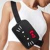Anime Print Sports Belt Bag - Multifunctional Women's Crossbody Sling & Waist Bag, Gym Running Phone Pouch, Nylon with Polyester Lining