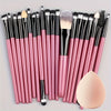 20-Piece Hypoallergenic Makeup Brush Set – Nylon Bristles Palm Brushes for Foundation, Blush, Eyeshadow, Brows & Lips, ABS Handle Travel Kit