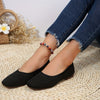 Women's Square Toe Knit Ballet Flats, Breathable Slip-On Soft Sole Casual Shoes
