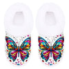 Plush Butterfly Slip-On Slippers for Women — Non-Slip Rubber Sole, Warm Flannel Indoor/Outdoor House Shoes (Pink, Blue, Purple, Green, Yellow) — Perfect Gift for Mom & Grandma