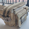 Canvas Multi-Layer Zipper Waist Fanny Pack - Retro Chest Crossbody Bag