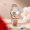 OLEVS Women's Automatic Mechanical Watch – Rose Gold Stainless Steel, Luminous Hands, Chronograph & 24-Hour Display – Luxury Dress Watch, No Battery