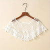 Hollow-Out Lace Pullover Shawl Cape – Lightweight Monochrome Summer Knit Poncho