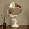 Adjustable Heart Base Makeup Mirror — Tabletop & Hanging Vanity Mirror, Portable No-Power Metal Mirror (Gold/Black)