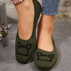 Women's Square Toe Knit Ballet Flats, Breathable Slip-On Soft Sole Casual Shoes