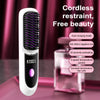 Cordless Hair Straightening Comb for Women – Ionic Anti-Scald LCD Temperature Control, Fast Heat-Up, USB Rechargeable (2600/3200 mAh) Portable Travel Styler