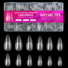 600-Pack Soft Gel Half-Matte Clear Pre-Shaped Acrylic Nail Tips, Square Short False Nail Extensions for Manicure & Nail Art