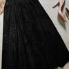 Plus Size Lace Flared Skirt with Zipper – Non-Stretch Solid Color Wedding Guest & Occasion Skirt