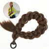 24-Inch (61 cm) Blonde Braided Ponytail Extension with Elastic Band - Heat-Resistant Synthetic Hair