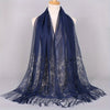 Lace Bridal Shawl – Embroidered Wedding Scarf with Tassels, Windproof Head Wrap & Church Veil