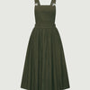 Plus Size Corduroy A-Line Pinafore Dress with Pockets, Strappy Back Waist-Length, Machine Washable All-Season