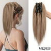 16-Inch (40 cm) Messy Short Straight Clip-In Ponytail Extension with Claw Clip - Synthetic Natural Look for Women