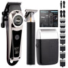 Men's USB Rechargeable Hair Clipper & Beard Trimmer Set with LCD Power Display, 4 Guide Combs – Travel Grooming Kit