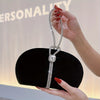 Women's Elegant Rhinestone Evening Clutch Bag - Magnetic Closure Detachable Strap for Wedding, Prom and Formal Events