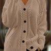 Plus Size Twist-Front Button Cardigan Sweater – V-Neck Long Sleeve Casual Knit