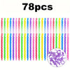 52/78-Piece Spiral Hair Perm Rods - Long Curling Rods for Natural Hair, Ionic DIY Salon Tool, Assorted Colors