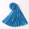 Long Jersey Hijab - Lightweight Breathable Solid Scarf, Windproof Elegant Shawl for Women
