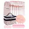 42-Piece Professional Makeup Kit - 30-Piece Brush Set with Velvet Travel Bag, Basic Makeup Tools & Gift Set