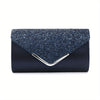 Sequin Flap Clutch with Buckle and Metal Chain, Evening and Festival Shoulder Bag