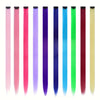 10-Pack 18-Inch (45 cm) Clip-In Hair Extensions — Straight Multicolor Highlights, Heat-Resistant Synthetic Clip-On Strands