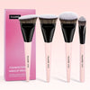 4-Pack Makeup Brush Set - Foundation, Concealer and Blush Brushes with Travel Case, Soft Nylon Bristles, Round and Angled for Beginners and Travel