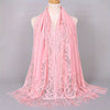 Floral Lace Tassel Scarf Shawl for Women - Bridal Mesh Fringe Wrap for Wedding & Evening