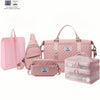 5-Piece Travel Tote Bag Set Multi-Functional Large Capacity Gym & Travel Bags with Shoe Compartment Makeup Pouch Waist Bag Chest Bag