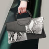 Elegant Women's Crocodile-Embossed Clutch - Faux Leather Evening Shoulder Bag