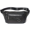 Genuine Leather Waist Bag – Multifunctional Multi-Pocket Hip Pack Fanny Pack for Travel, Hiking, Cycling & Running